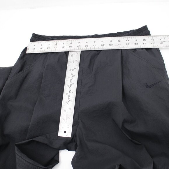 VTG Nike Pants Mens Medium Nylon Athletic Elastic Waist Jogger windbreaker Black - Picture 9 of 13